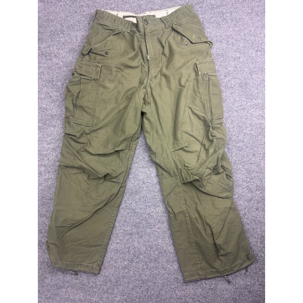 Vintage Army 70s Winfield M-65 Military Trousers Men's 33x28 Green Canvas Cargo‎
